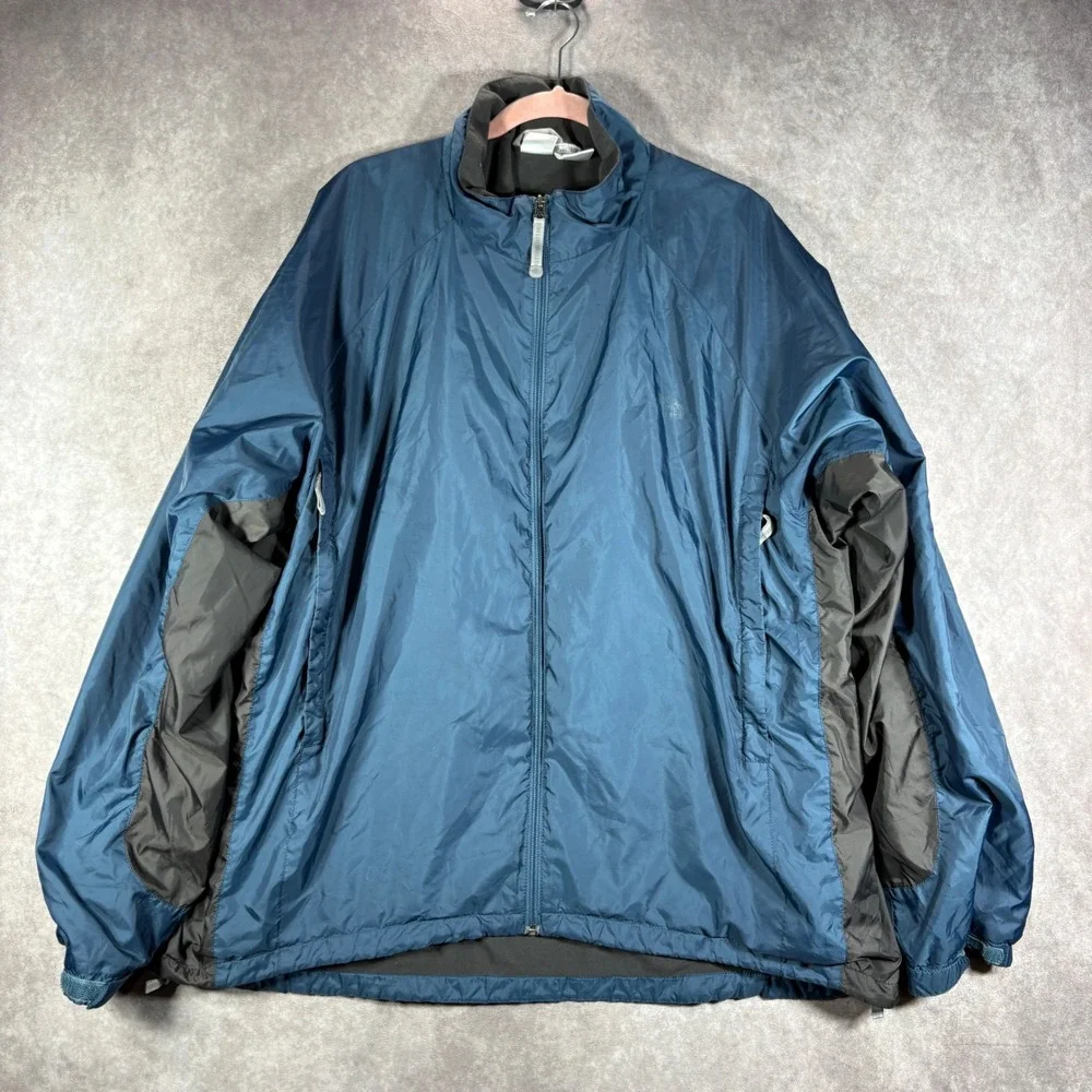 The North Face Jacket Mens XXL Blue Windbreaker Fleece Lined Full Zip Outdoor